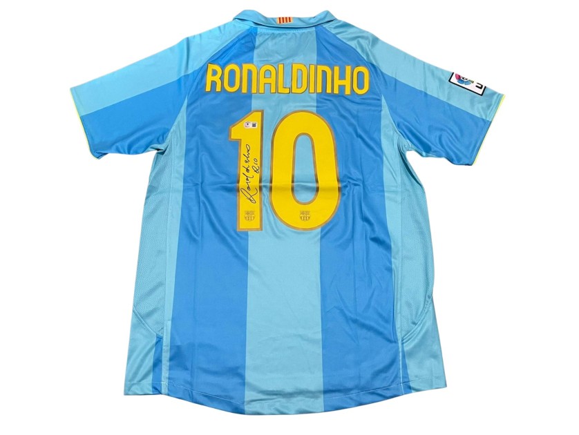 Camicia replica firmata di Ronaldinho del FC Barcelona 2007/08