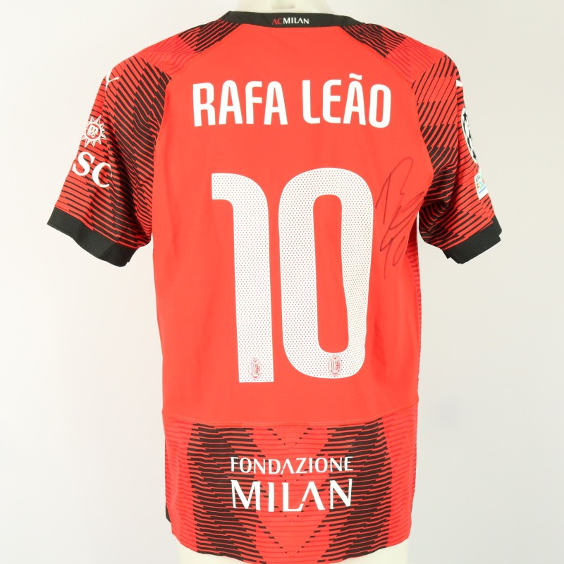 Maglia ufficiale Rafa Leao Milan, UCL 2023/24 - Autografata