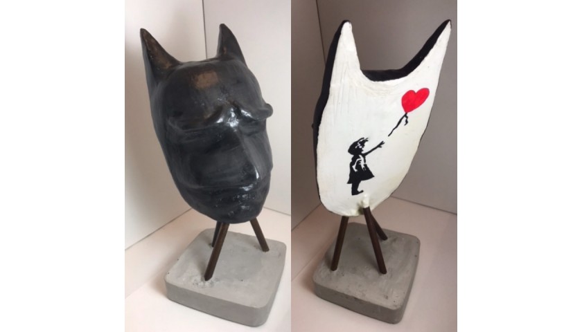 "Banksy vs Batman" Sculpture by RikPen