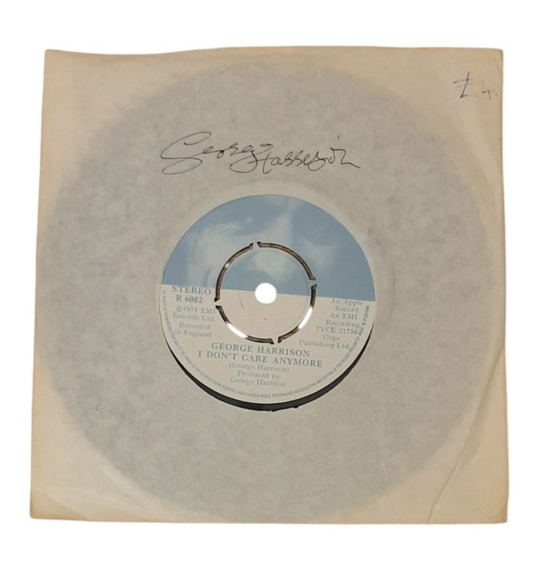 George Harrison of The Beatles Signed 7" Vinyl