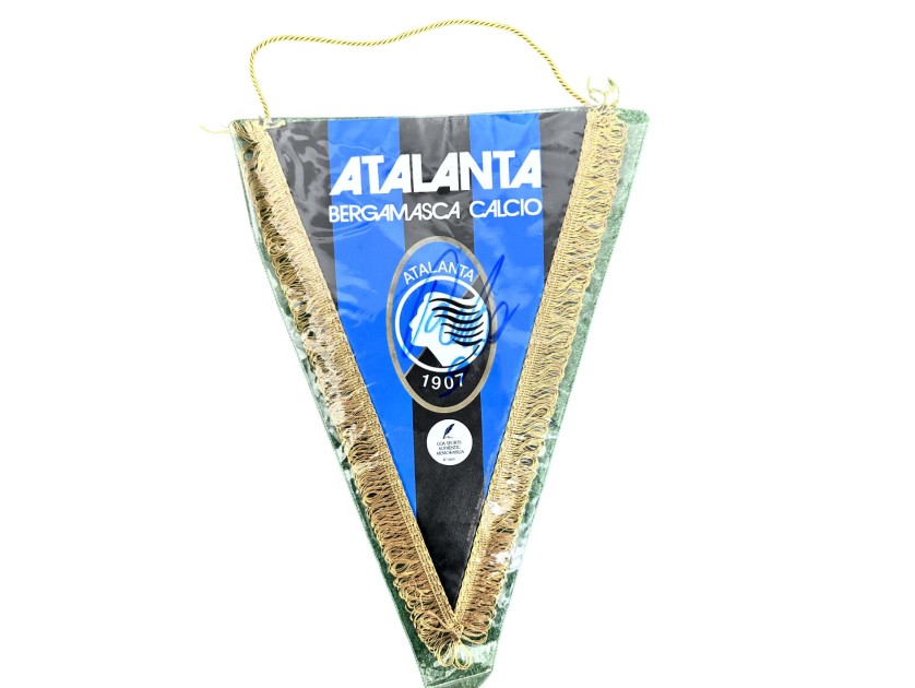 Atalanta Match-Issued Pennant, - Signed by Vieri