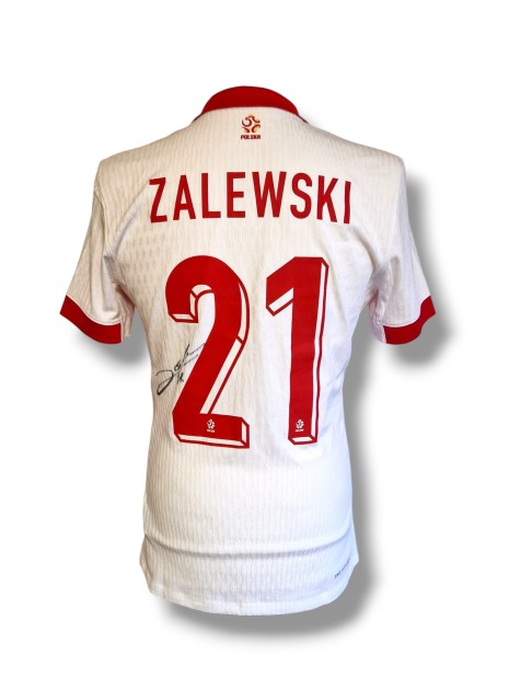 Zalewski's AS Poland Signed Match-Issued Shirt