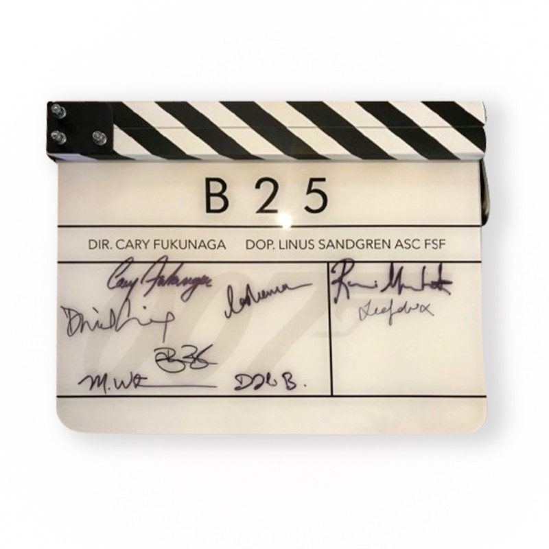 Clapper Board Signed by “No Time To Die” James Bond Movie Cast