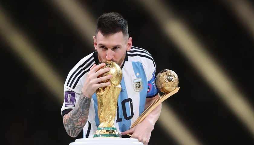 Messi Authentic Argentine Shirt, Final WC 2022 - CharityStars