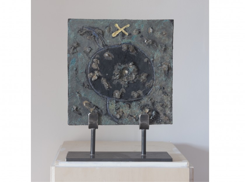  Danilo Cerquaglia - "Senza Titolo" - iron and raku sculpture - 42x32 cm