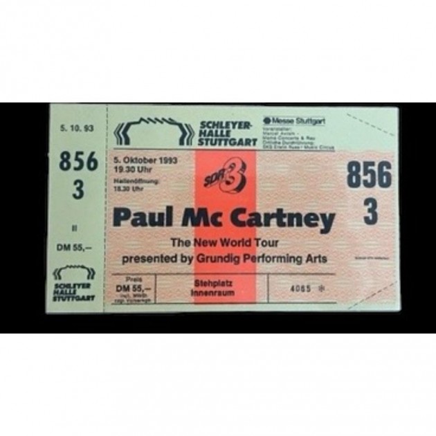 Paul McCartney 1993 New World Tour Ticket