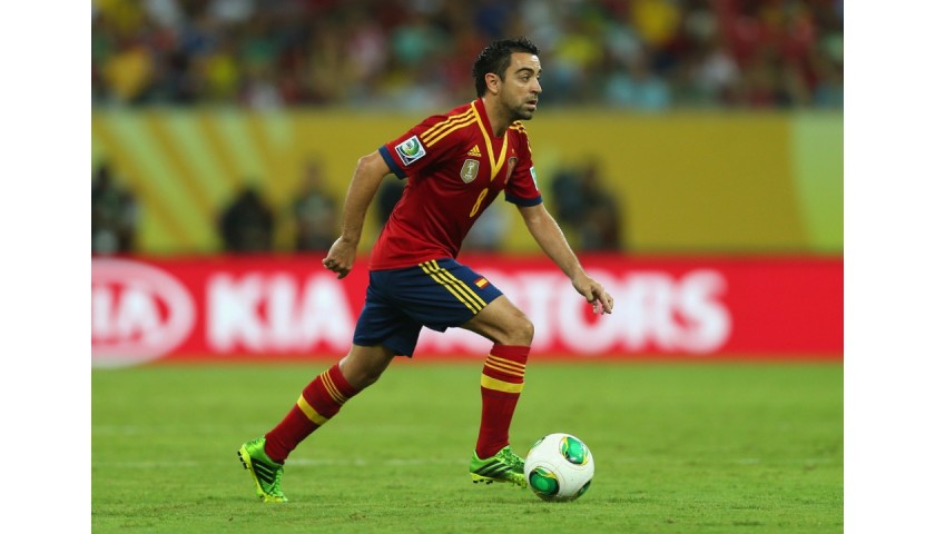 Xavi's Match Shirt, Brazil-Spain 2013