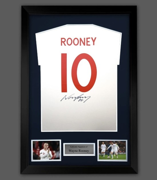 Wayne Rooney's England Signed and Framed Shirt