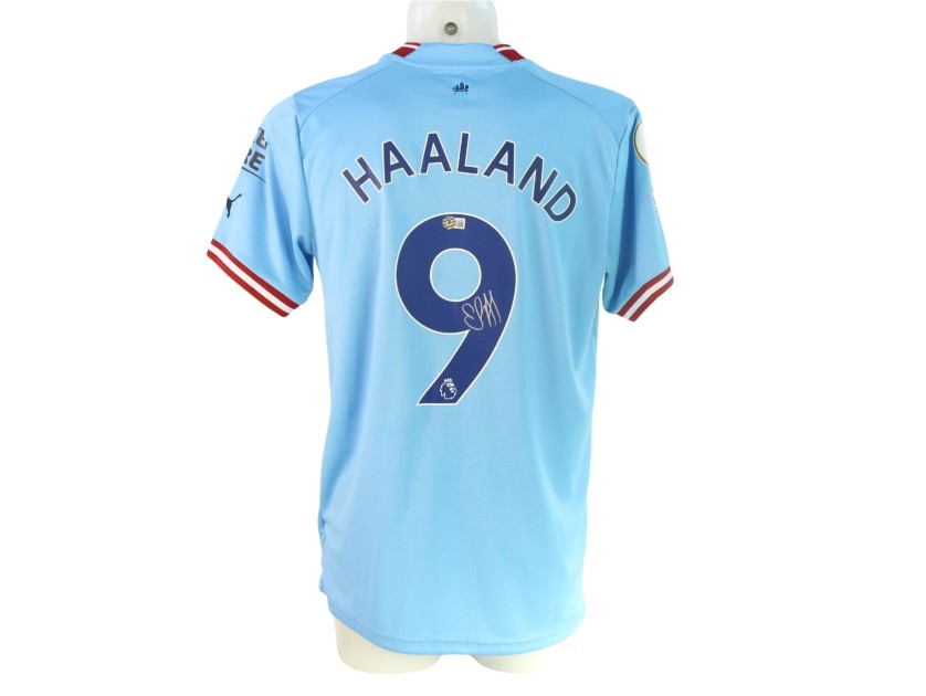 Haaland Signed Official Manchester City Shirt, 2022/23