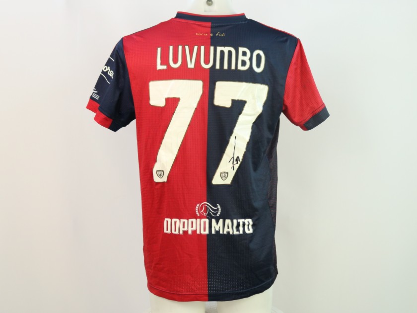 Luvumbo's Signed Unwashed Shirt, Parma vs Cagliari 2024