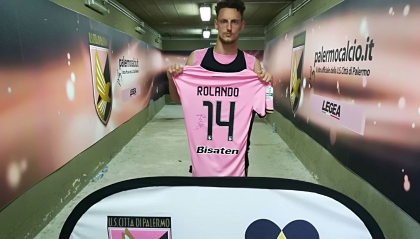 Rolando's Signed Match-Worn 2018 Palermo-Cesena Shirt