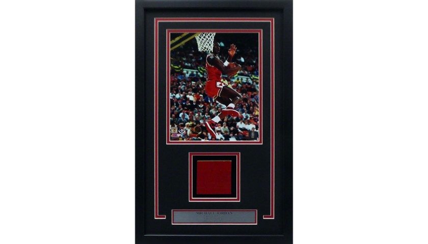 Michael Jordan Framed Game Used Basketball Court