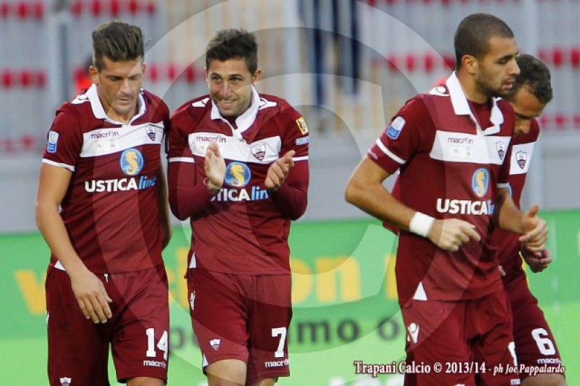 Trapani match issued / worn shirt, Abate, Trapani-Virtus Lanciano, Serie B 2013/2014
