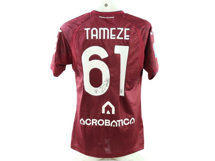 Tameze's Signed Unwashed Shirt, Torino vs Cagliari 2025