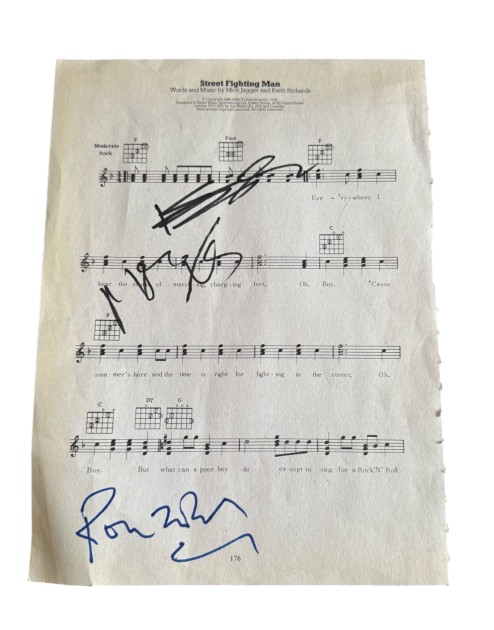 The Rolling Stones Signed Sheet Music