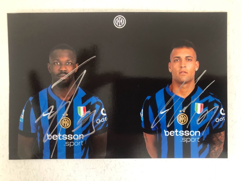 Fotografia autografata da Lautaro Martinez e Thuram