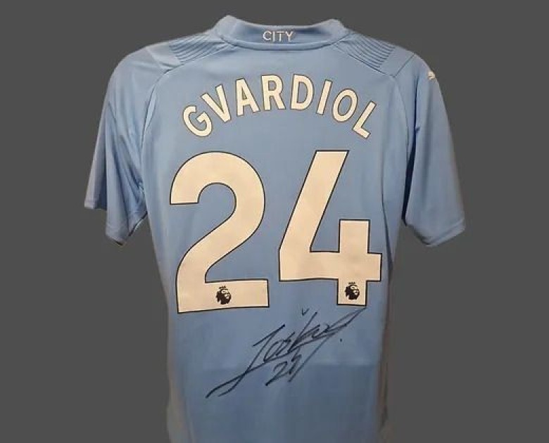 Josko Gvardiol's Manchester City 2023/24 Signed Official Shirt