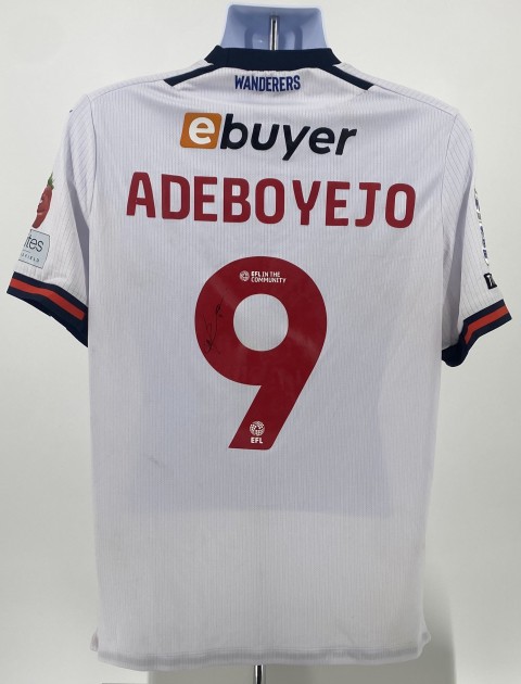 Victor Adeboyejo's Bolton Wanderers Signed Match Worn Shirt, vs Exeter City