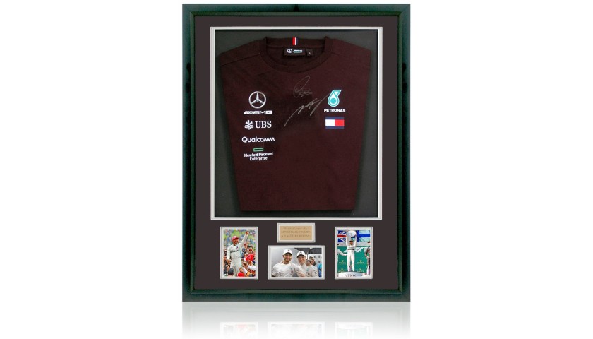 Mercedes Formula 1 Team Shirt, Hand Signed by Lewis Hamilton MBE & Valtteri Bottas 