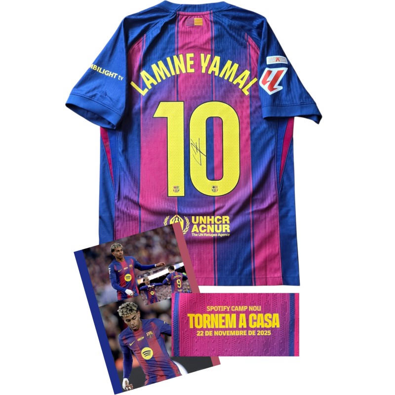 Yamal's Signed Match-Issued Shirt, Barcelona vs Athletic Bilbao 2025 - Special Patch