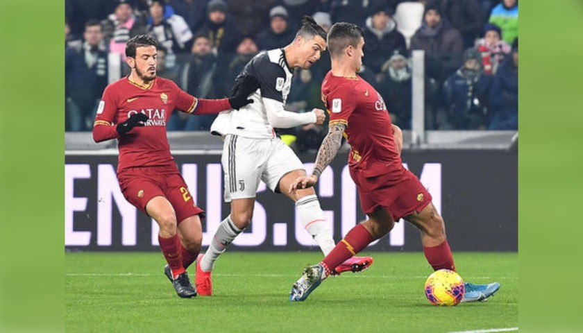 Juventus-Roma Match-Ball, Coppa Italia 2020 - Signed by Ronaldo