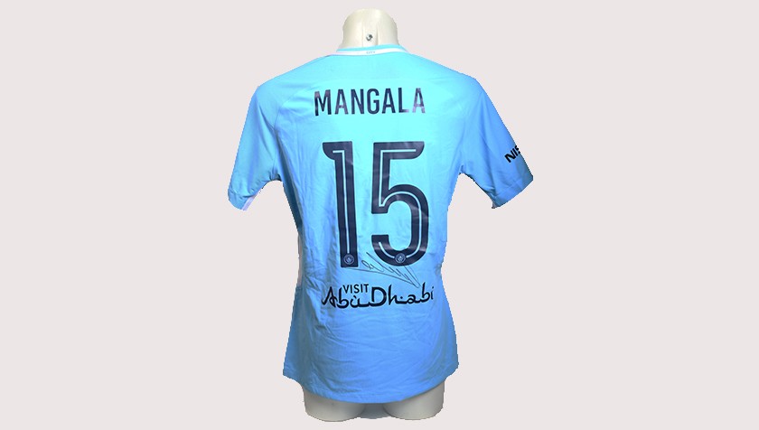 Eliaquim Mangala Match-Worn Signed Manchester Derby Shirt