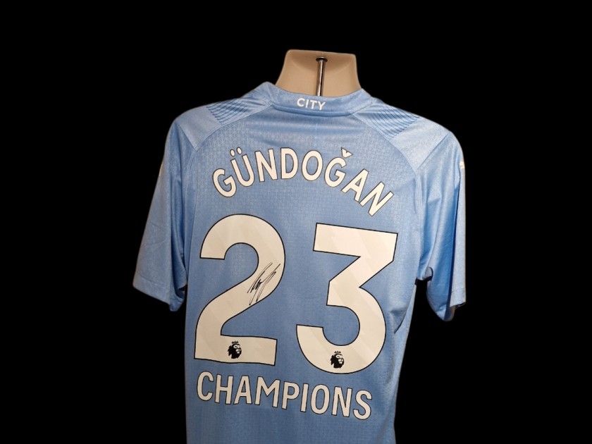 Ilkay Gundogan Signed Manchester City 2023-24 Home Football Shirt