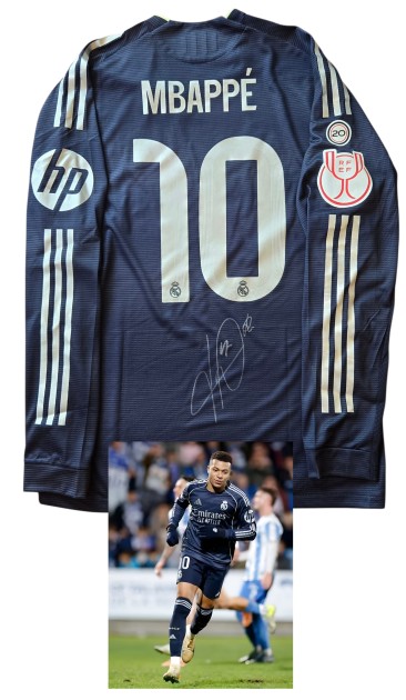 Mbappe's Signed Match-Issued Shirt, Talavera vs Real Madrid Copa Del Rey 2025