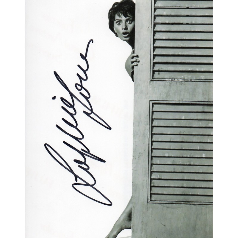 Photograph signed by Sophia Loren