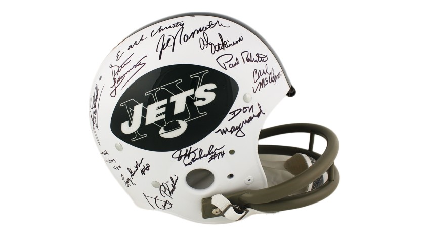 1969 New York Jets Team Signed TK Suspension NFL Helmet