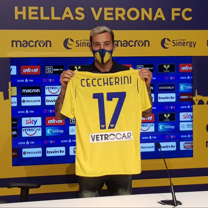 Ceccherini's Worn Shirt, Cagliari-Hellas Verona - Coppa Italia 2020