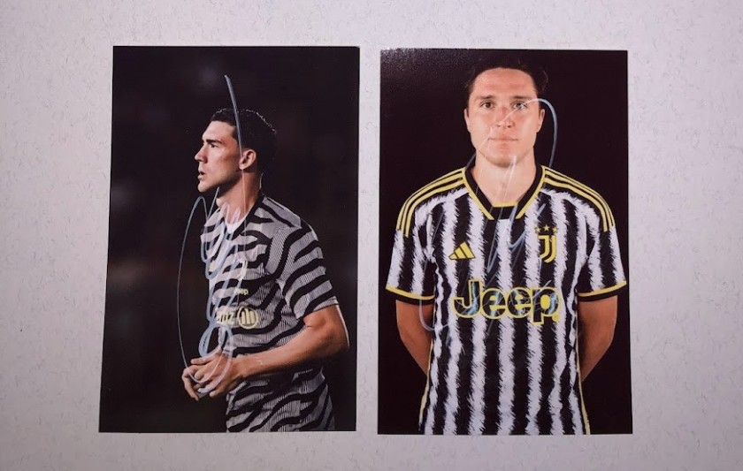 Photographs Signed by Dusan Vlahovic and Federico Chiesa