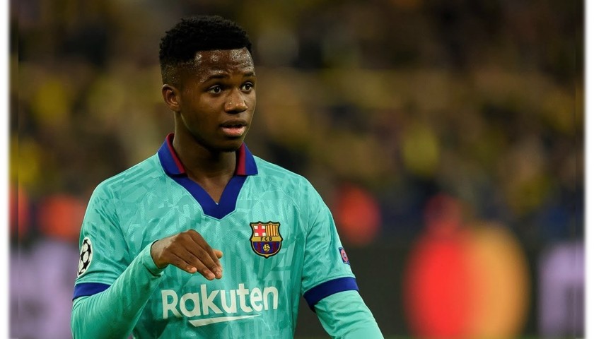 Ansu Fati's Barcelona Match-Issued Shirt, UCL 2019/20