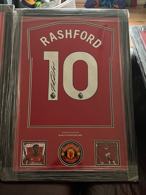 Marcus Rashford's Manchester United 2023/24 Signed and Framed Shirt