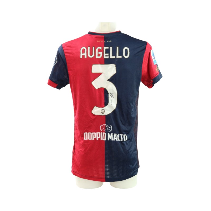 Maglia Augello Unwashed, Cagliari vs Lecce 2025 - Autografata