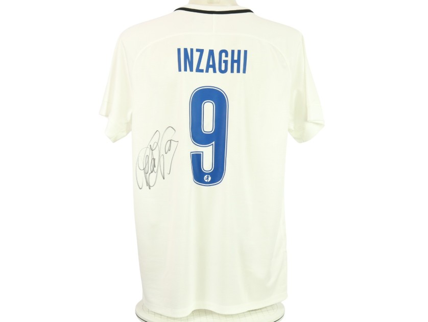 Maglia Inzaghi preparata White Stars vs Blue Stars, La Notte del Maestro 2018 - Autografata