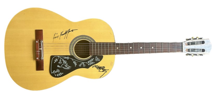 Kris Kristofferson and Willie Nelson of The Highwaymen Signed Acoustic Guitar