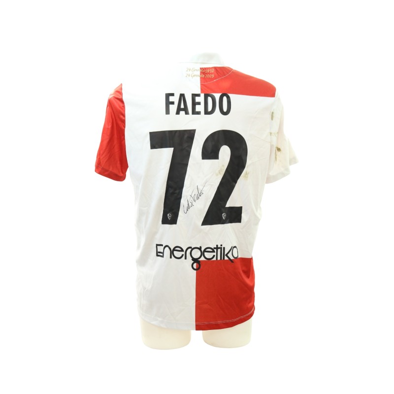 Faedo's Signed Unwashed Shirt, Padova vs Pro Vercelli 2025 - Special 115th Anniversary