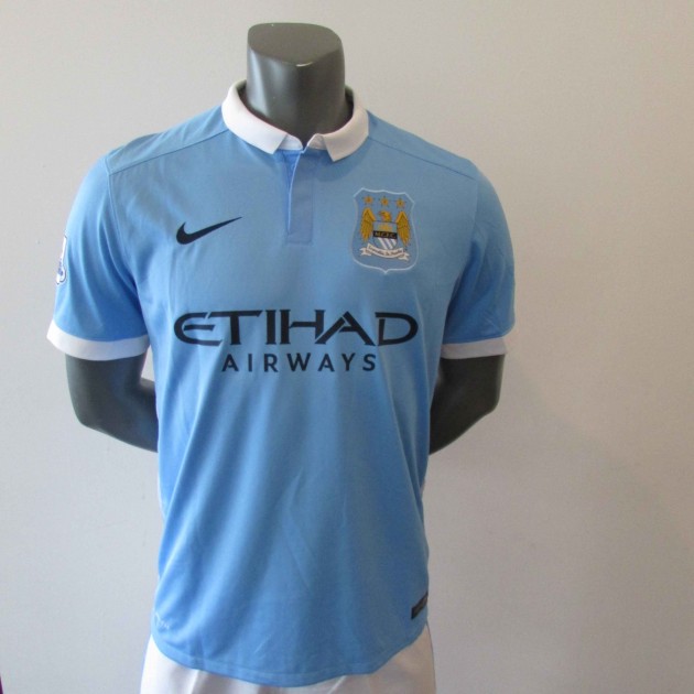 Official Manchester City 2015/2016 Replica shirt, signed by David Silva