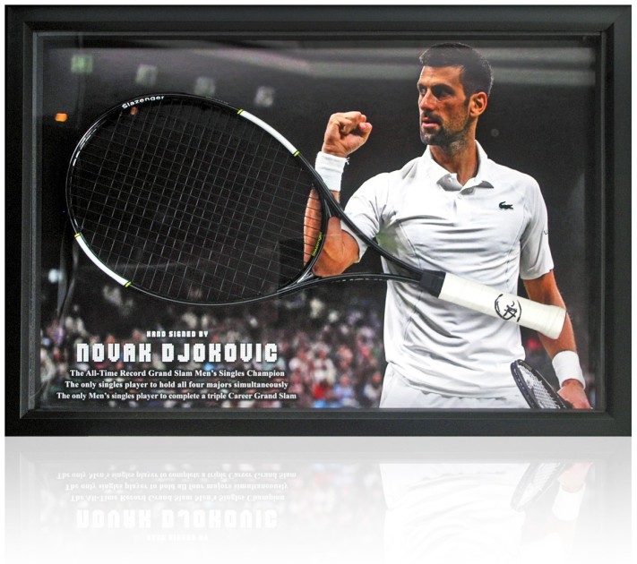 Novak Djokovic Signed Tennis Racket with Frame