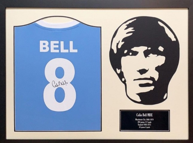 Colin Bell's Manchester City Signed and Framed Shirt