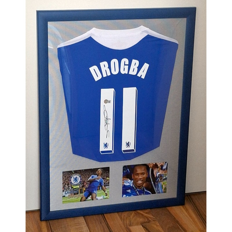 Didier Drogba's Chelsea FC Champions League Signed and Framed Shirt