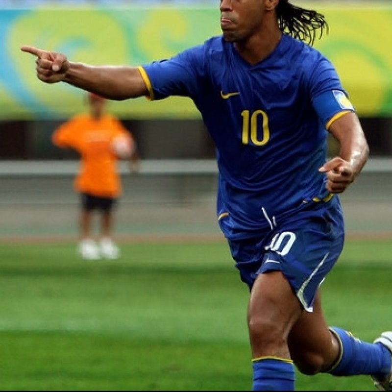 Ronaldinho Brazil match issued/worn shirt, Olympic Games 2008