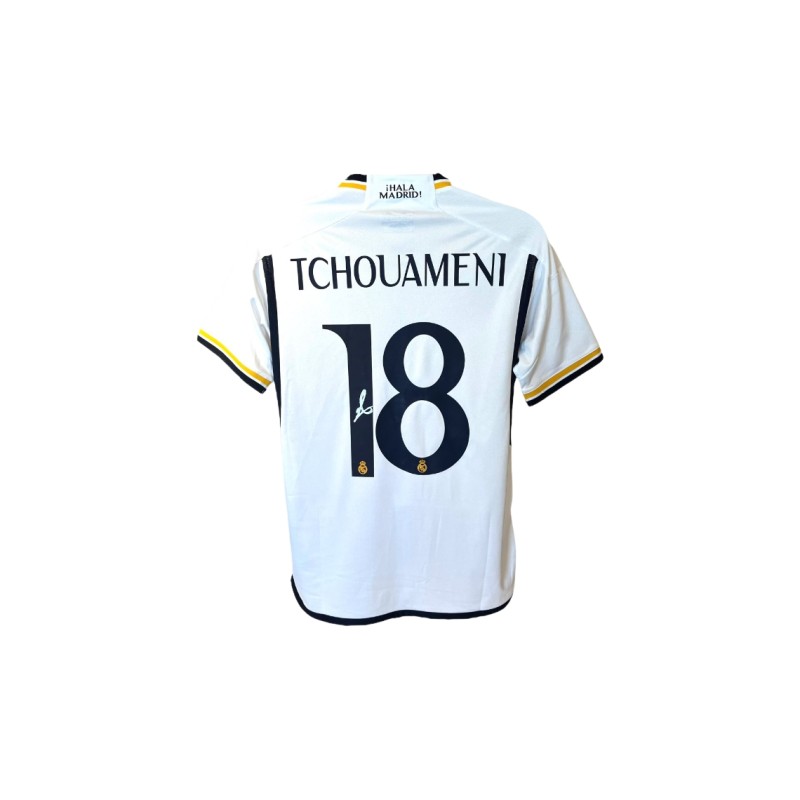 Replica maglia Real Madrid 2023/24 firmata da Aurelien Tchouameni