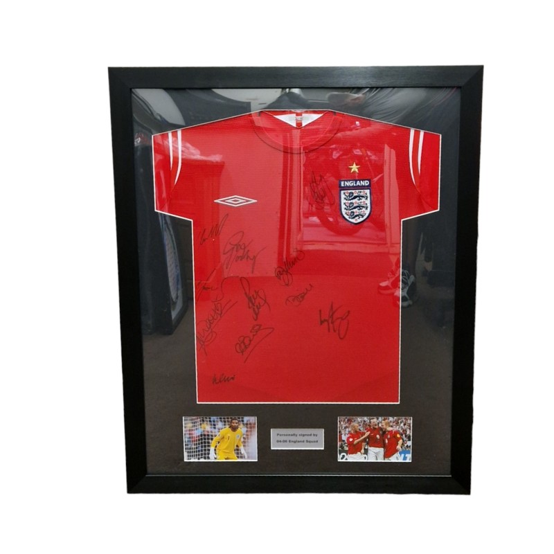 England 2006/08 Squad Multi Signed and Framed Shirt