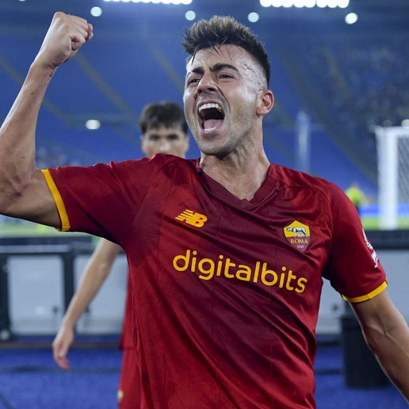 El Shaarawy's Match Issued Shirt, Roma-Sassuolo 2021/22 Special UNHCR - Signed with Dedication