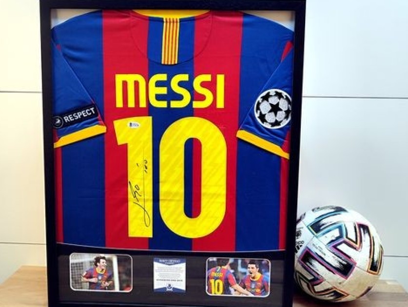 Messi's FC Barcelona 2010/11 Signed and Framed Shirt