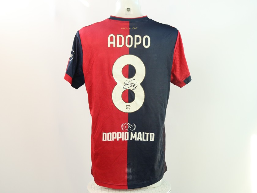 Adopo's Signed Unwashed Shirt, Cagliari vs Cremonese Coppa Italia 2024