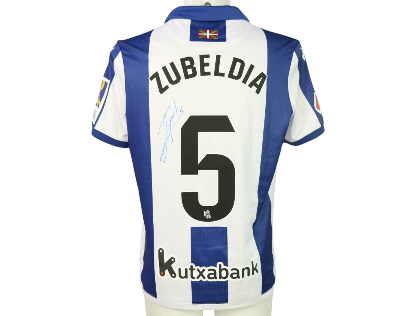 Maglia Zubeldia unwashed Real Sociedad vs Atletico Madrid 2024 - Autografata