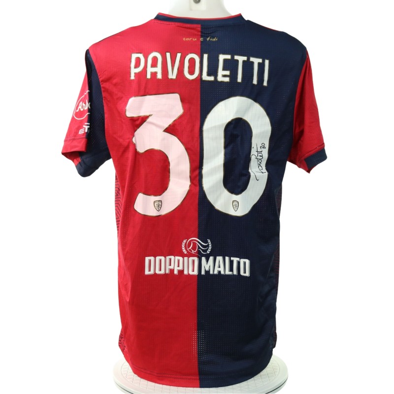 Maglia Pavoletti Unwashed, Cagliari vs Hellas Verona 2024 - Autografata